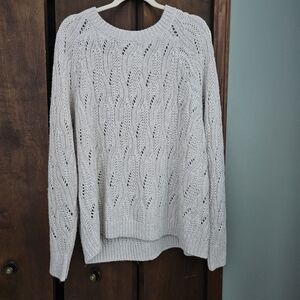 Lucky Brand Cozy Glitter Beige Knit Sweater